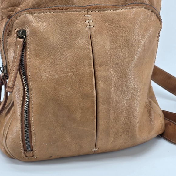 American Leather Co Cleveland Backpack Mini Tan Latte Brandy Whipstitch Bag Boho main image 7